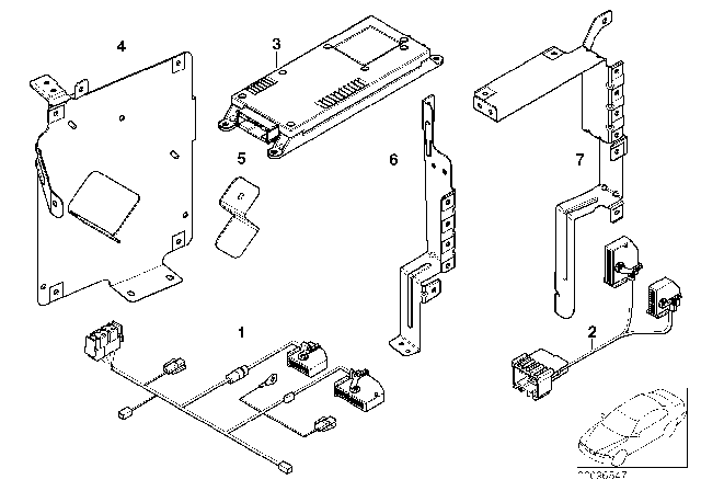 2006 BMW X5 Cable Adapter, Transceiver Diagram for 61126921884