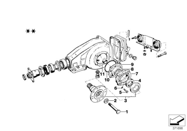 1971 BMW 1602 Differential - Housing / Housing Cover Diagram 4