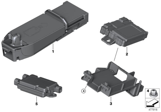 2017 BMW 330i xDrive Separate Component Telephony Wireless Charging Diagram