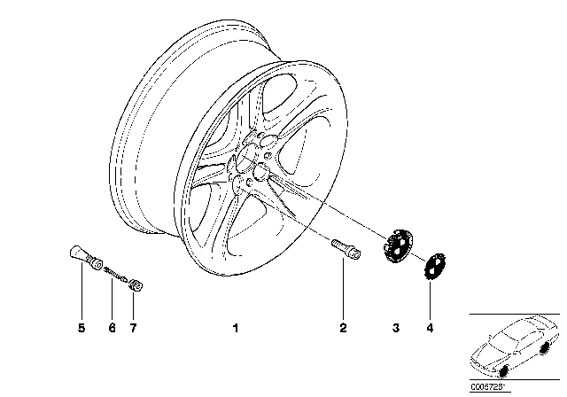 2002 BMW Z8 BMW LA Wheel, Double Spoke Diagram