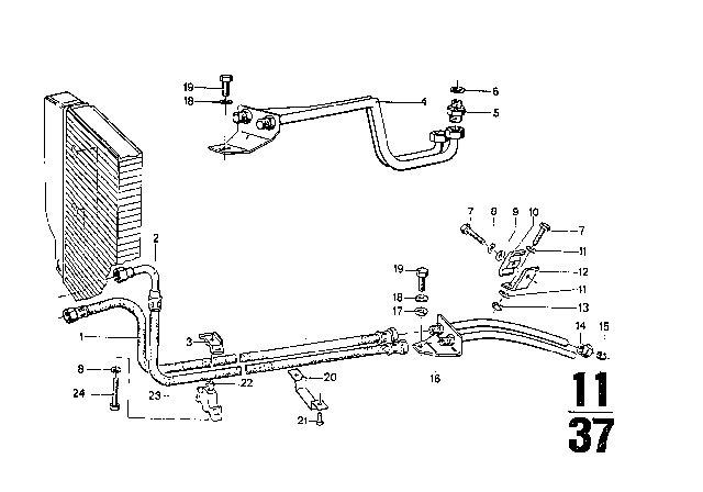 1973 BMW 3.0S Cooling / Exhaust System Diagram 4