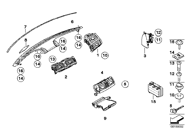 2009 BMW X5 Air Outlet Diagram