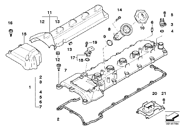 2007 BMW M6 Cover Diagram for 11127835518