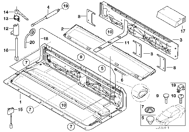 2000 BMW 323Ci Folding Top Compartment Diagram