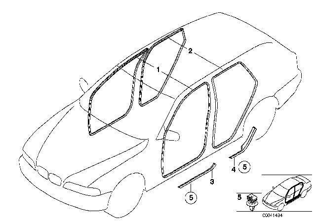 2005 BMW X5 Front Left Entrance Cover Diagram for 51478262623