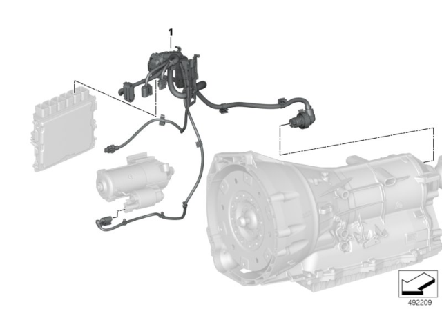 2019 BMW Z4 Wiring Harness, Engine Gearbox Module Diagram