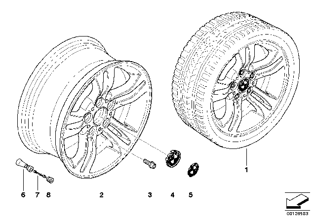 2007 BMW X3 BMW LA Wheel, Double Spoke Diagram 2