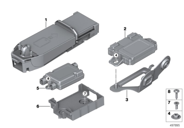 2015 BMW M235i Separate Component Telephony Wireless Charging Diagram