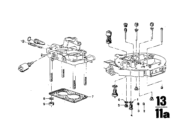 1970 BMW 2800CS Carburetor - Nozzles / Gasket Set Carburetor Diagram 4