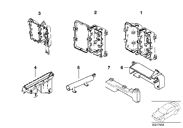 1997 BMW 750iL Various Cable Holders Diagram 1