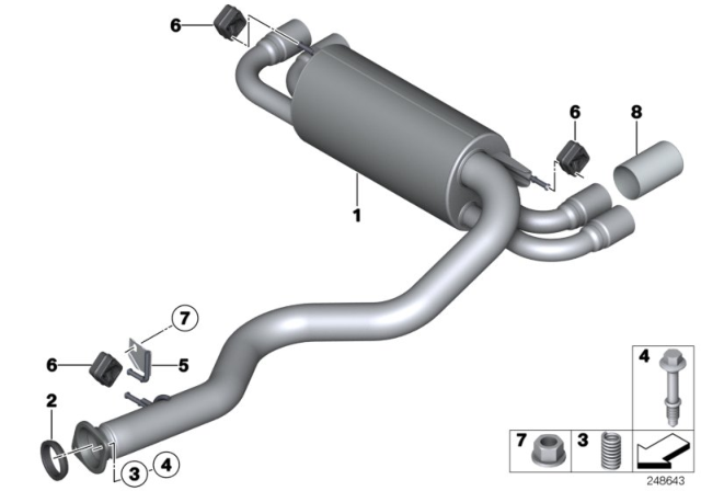 2011 BMW 1 Series M Tailpipe Trim, Chrome Diagram for 18107845408