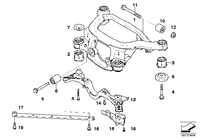 2005 BMW X3 Rear Axle Carrier Diagram