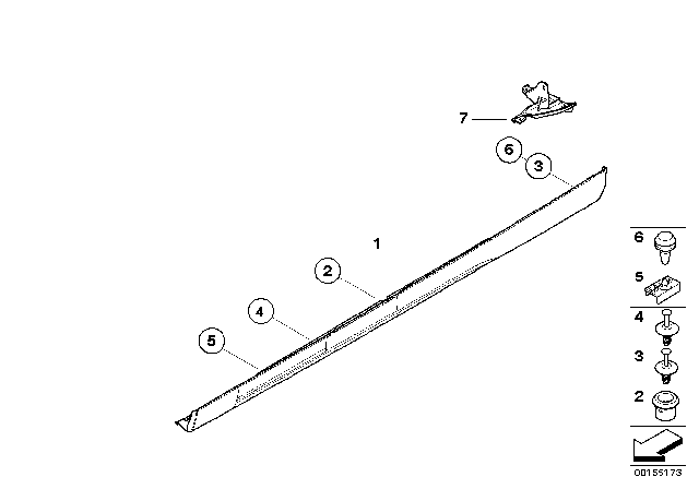 2004 BMW 325xi M Trim, Sill / Wheel Arch Diagram