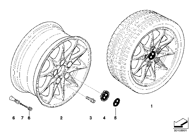 2005 BMW Z4 BMW LA Wheel, Star Spoke Diagram 1