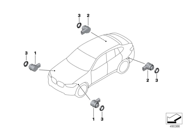 2020 BMW X4 Parking Assistance Systems Diagram