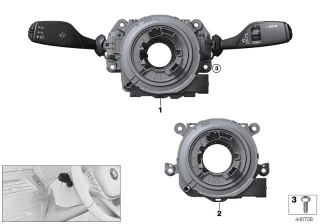 2016 BMW 750i xDrive Steering Column Switch Diagram for 61316806355