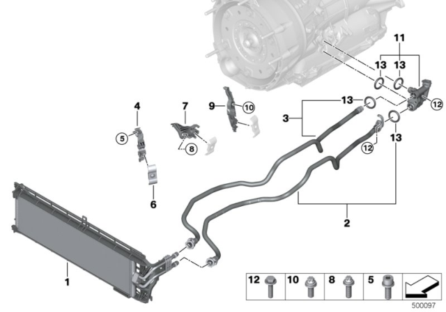 2020 BMW X4 Transmission Oil Cooler / Oil Cooler Line Diagram