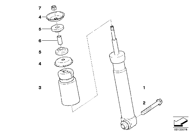 2009 BMW 535i xDrive Rear Shock Absorber Diagram for 33526786525