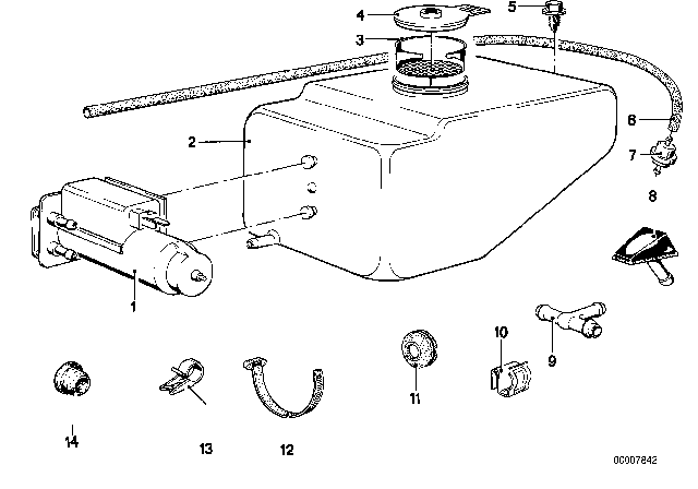 1982 BMW 320i Single Parts For Windshield Cleaning Diagram