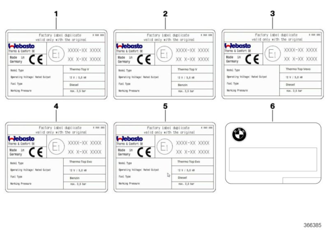 2014 BMW X3 Labels Independent Heating Diagram