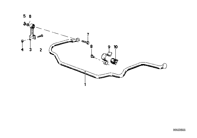 1981 BMW 733i Stabilizer, Front Diagram