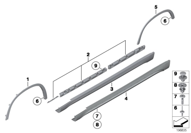 2015 BMW X1 Set, Mountings, Sill, Right Diagram for 51772993572