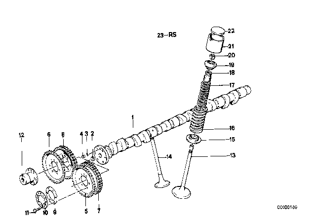 1987 BMW M6 Valve Timing Gear, Camshaft Diagram