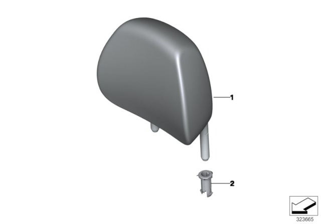 2015 BMW 435i Rear Seat Head Restraint Diagram