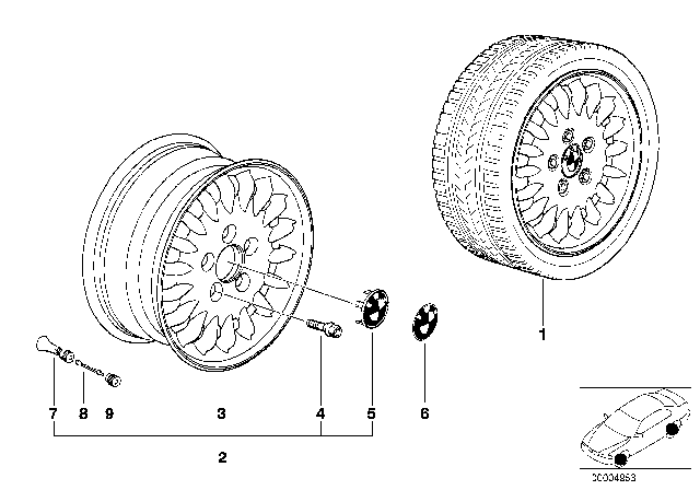 1997 BMW 328i Sports-Spoke Styling Diagram 1