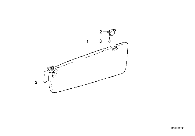 1992 BMW 325i Sun Visors Diagram