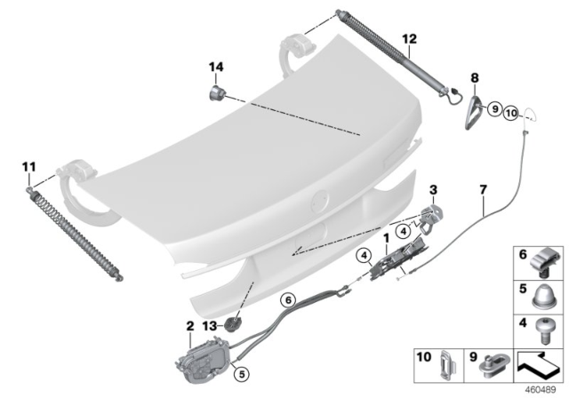 2018 BMW 740i Tailgate Locking System Diagram