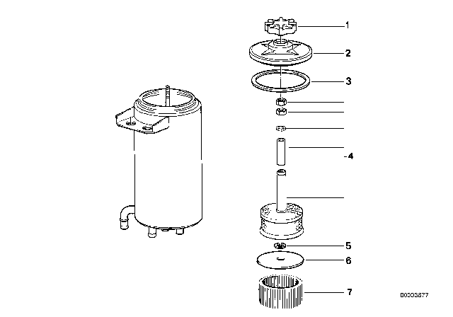 1987 BMW 735i Power Steering Reservoir Diagram for 32411131665