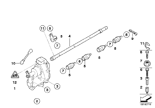 2013 BMW M3 Pull Rod Diagram for 13547838300