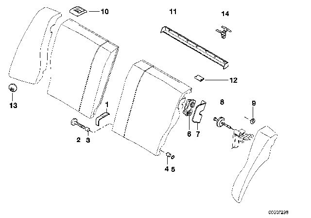 1997 BMW 318ti Rear Seat Parts Diagram