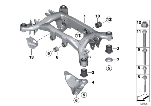 2020 BMW X3 M Rear Axle Carrier Diagram