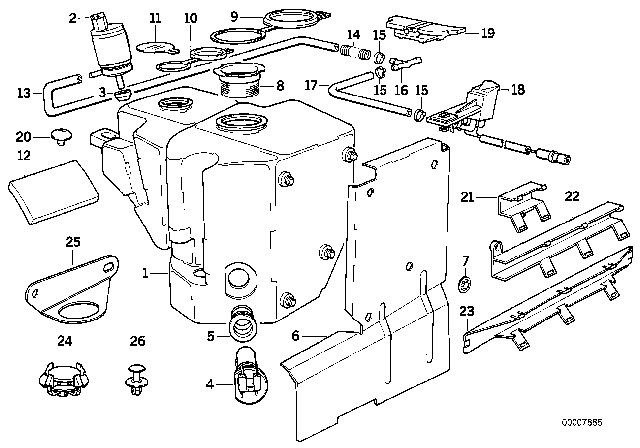 1995 BMW 850CSi Hose Clamp Diagram for 61661392597