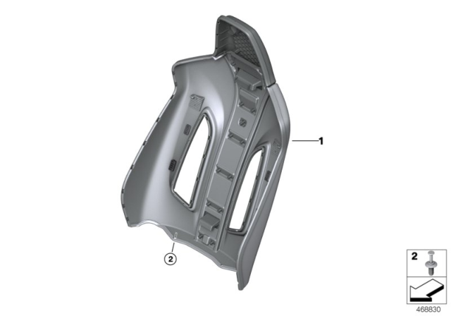 2018 BMW M3 Set, Front, Backrest Trims Diagram 2