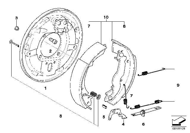 1985 BMW 318i Linkage, Right Diagram for 34211154382