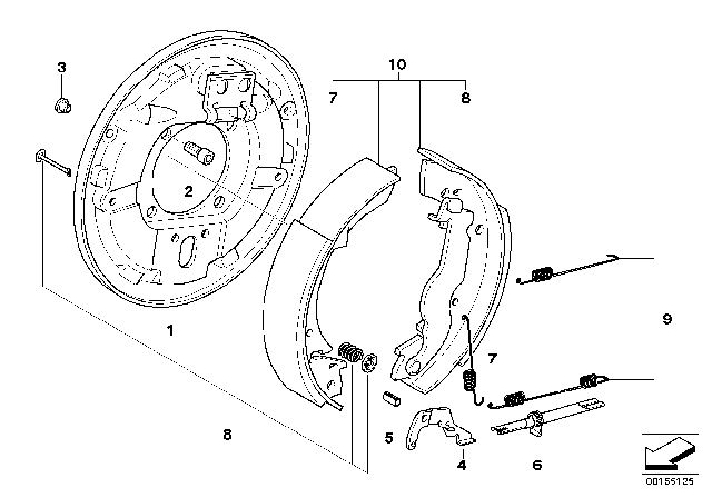 1985 BMW 318i Set Mounting Parts Diagram for 34211154448