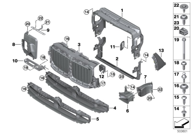 2020 BMW X7 BRACKET, AUX. RADIATOR, LOWE Diagram for 51647443621