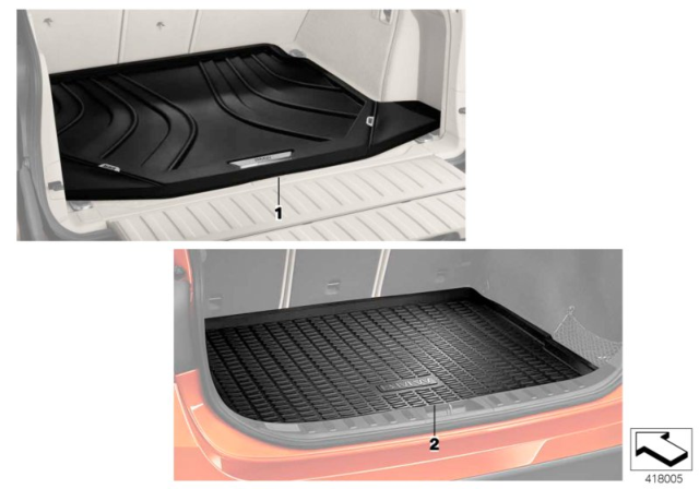 2017 BMW X3 Fitted Luggage Compartment Mat Diagram 1