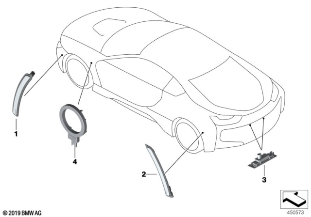 2015 BMW i8 Number-Plate Light Led Diagram for 63267376348