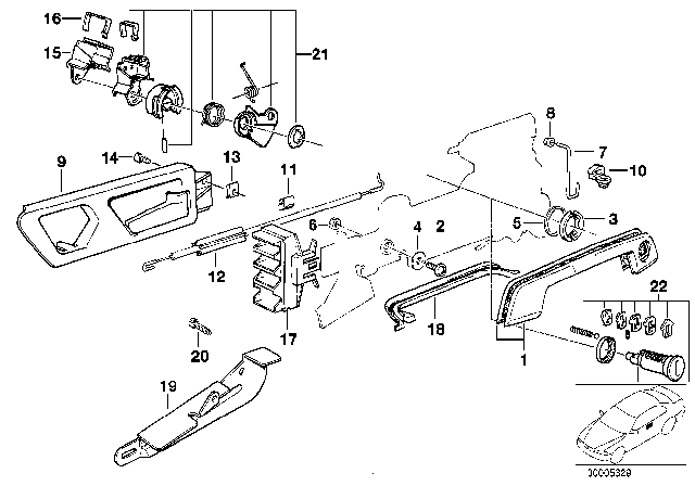 1987 BMW 735i Bowden Cable Right Diagram for 51211950208