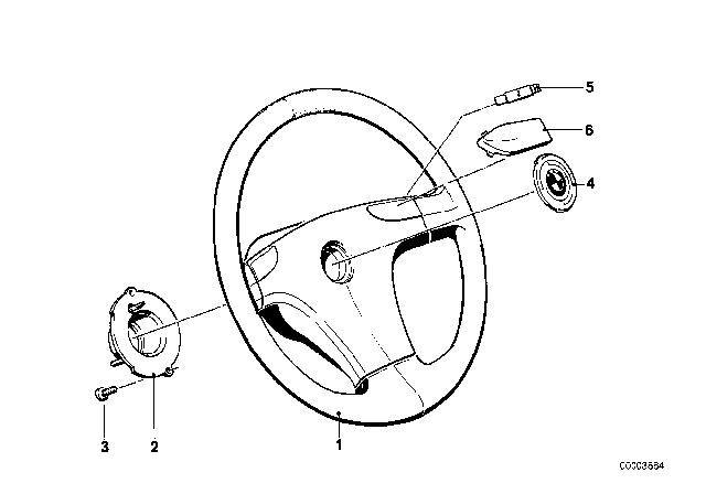1985 BMW 735i Sports Steering Wheel Diagram 1