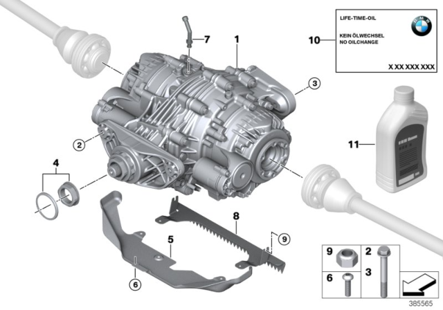 2018 BMW X5 M Rear Axle Differential / Mounting Diagram