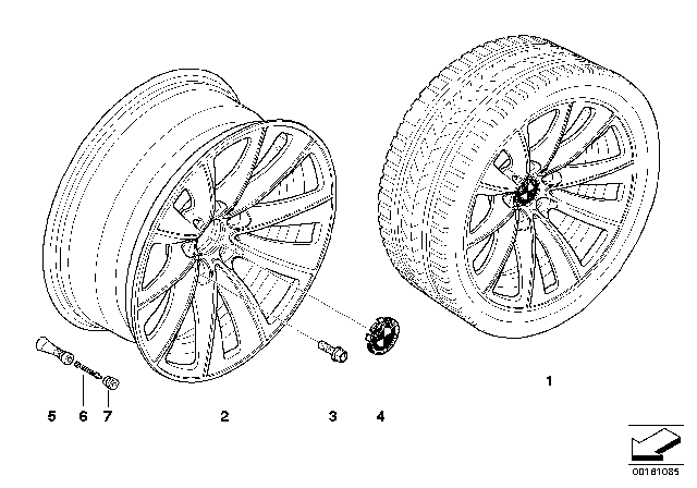 2009 BMW 528i BMW LA Wheel, Double Spoke Diagram 2
