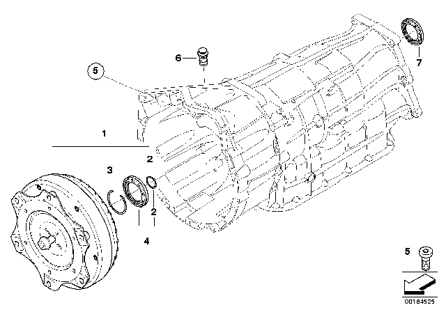 2008 BMW 328xi Set, Converter Sealing Rings Diagram for 24107581595