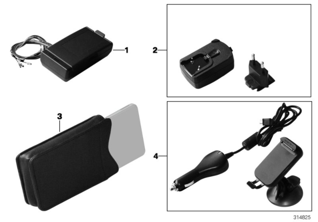 2010 BMW 128i Navigation Portable Accessory Diagram