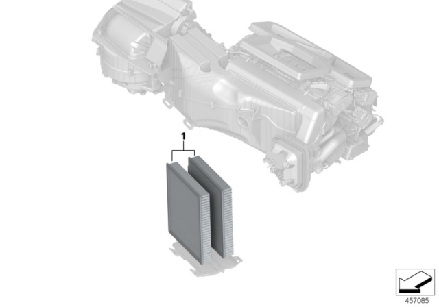 2018 BMW 540i Microfilter / Activated Carbon Container Diagram