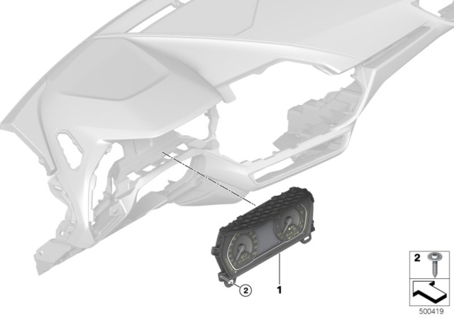 2020 BMW 228i xDrive Gran Coupe Instrument Cluster Basic Diagram